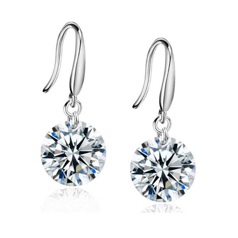 Veile Studios Fashion Ladies' Individual Sterling Silver 8Mm Drop Zirconia Earrings