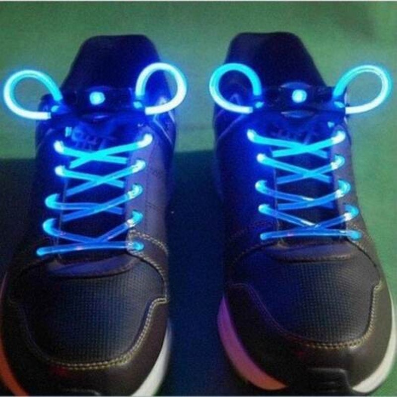 Fashion Led Flashing Night Shoelaces With Unique Eye Catching Design Blue