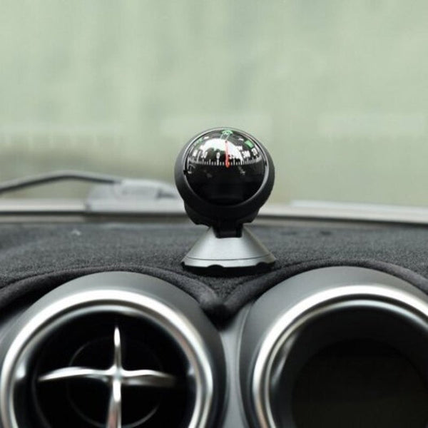 Fashion Multi Function Auto Mini Car Compass Compact Ball Black Compasses