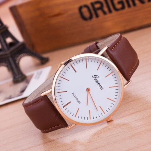 Veile Studios Fashion Quartz Men Business Wrist Watch Brown Watches