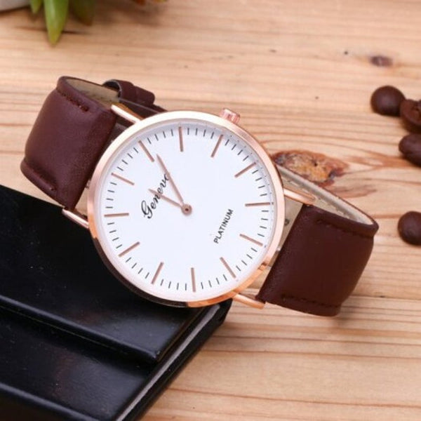 Veile Studios Fashion Quartz Men Business Wrist Watch Brown Watches