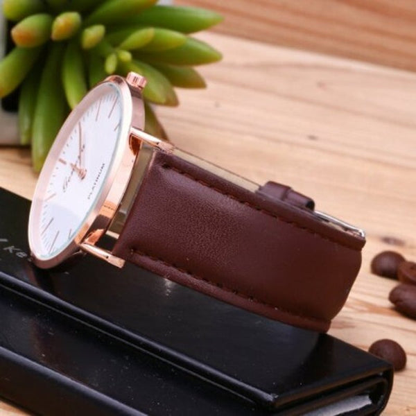 Veile Studios Fashion Quartz Men Business Wrist Watch Brown Watches