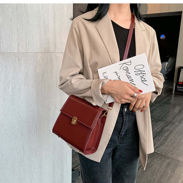 Fashion Simple Style Vintage Pu Leather Crossbody Bags For Women Luxury Shoulder Female Travel Handbags Tote