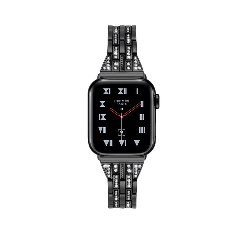 Fashion Stainless Steel Metal Five Beads Two Rows Of Shiny Strap For Apple Watch5 4 3 2 1 Watch Bands