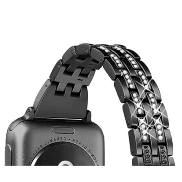 Fashion Stainless Steel Metal Five Beads Two Rows Of Shiny Strap For Apple Watch5 4 3 2 1 Watch Bands