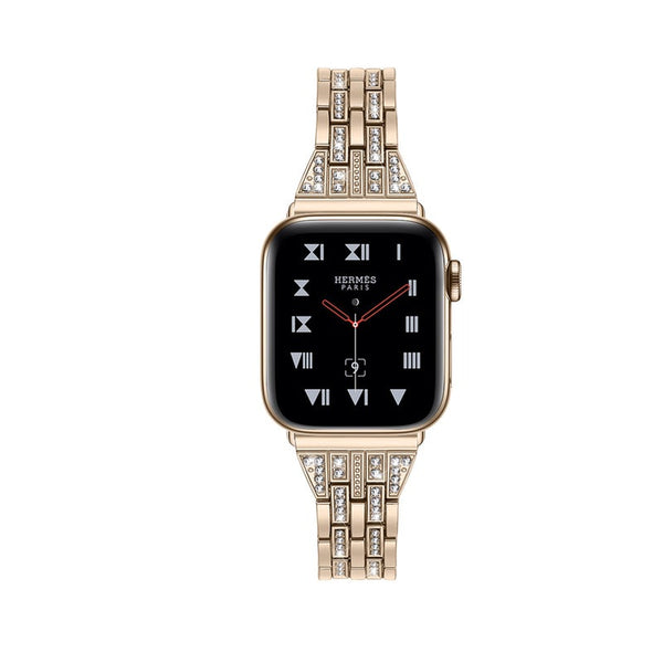 Fashion Stainless Steel Metal Five Beads Two Rows Of Shiny Strap For Apple Watch5 4 3 2 1 Watch Bands