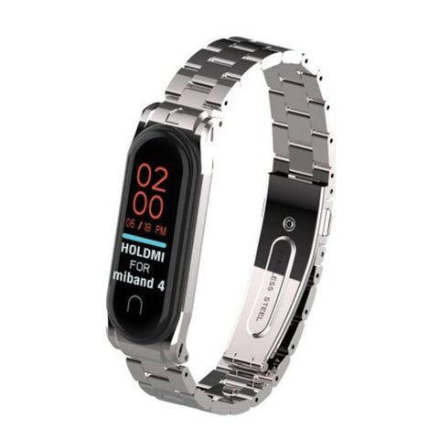 Fashion Stainless Steel Watchband For Xiaomi Mi Band 4 Silver