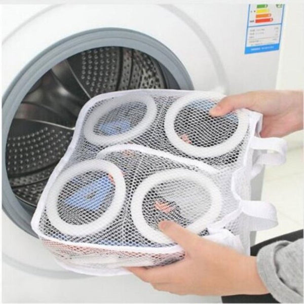 Fashion Storage Organizer Bags Mesh Laundry Shoes Dry Portable Washing White Laundry Bags