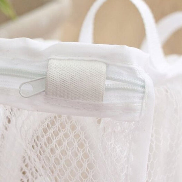 Fashion Storage Organizer Bags Mesh Laundry Shoes Dry Portable Washing White Laundry Bags
