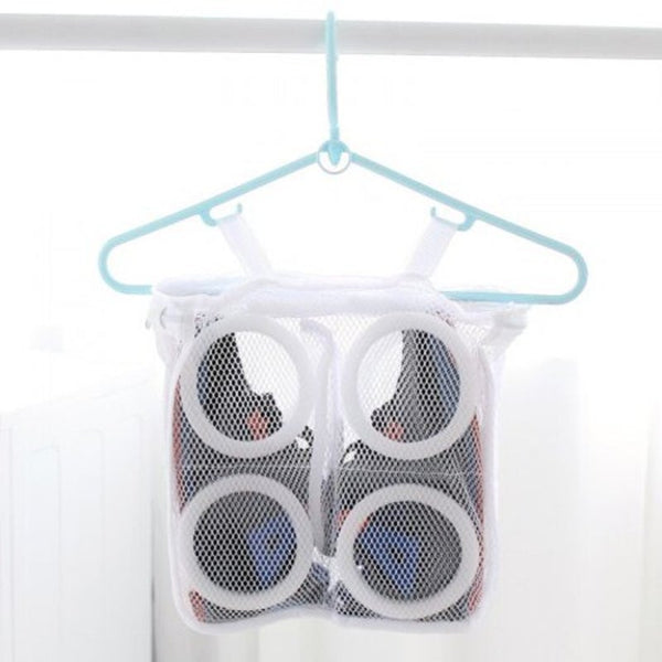 Fashion Storage Organizer Bags Mesh Laundry Shoes Dry Portable Washing White Laundry Bags