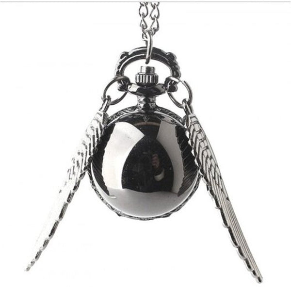 Veile Studios Fashion Punk Wing Ball Pocket Watch Black Pocket Watches