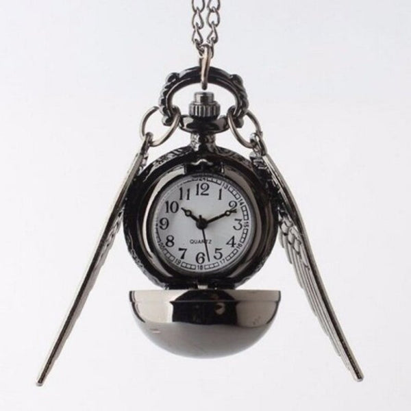 Veile Studios Fashion Punk Wing Ball Pocket Watch Black Pocket Watches