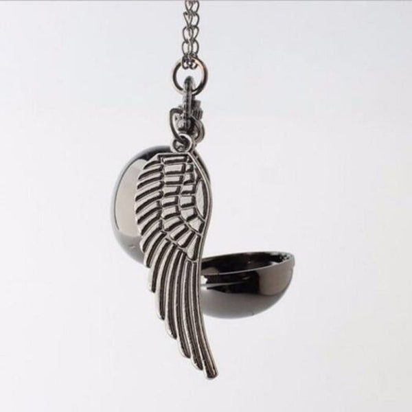 Veile Studios Fashion Punk Wing Ball Pocket Watch Black Pocket Watches
