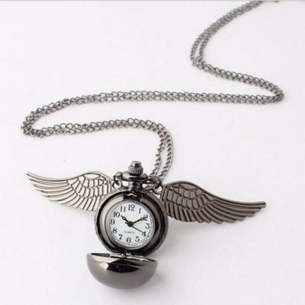 Veile Studios Fashion Punk Wing Ball Pocket Watch Black Pocket Watches