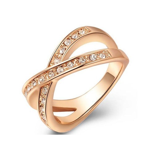 Fashion Vintage Zircon Gold Plated Ring For Wedding Engagement Gift