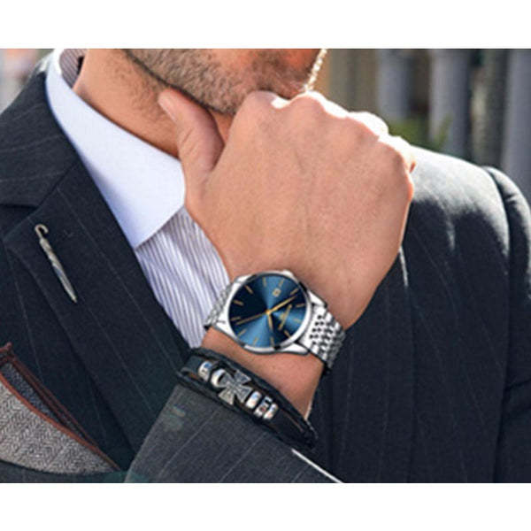 Veile Studios Fashion Waterproof Watch Ultra Thin Steel With Quartz Calendar Suitable For Men 2 Watches