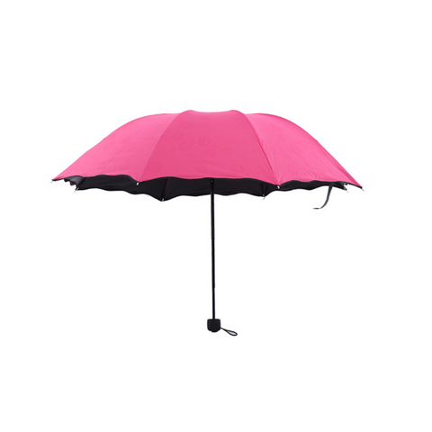Fashion Printed Auto Foldable Sun Rain Anti Uv Umbrella Rose Red Umbrellas