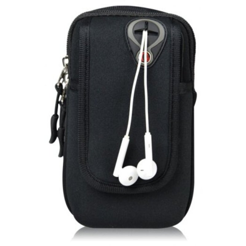 Fashionable Exercise Mini Arm Bag Running Pouch Key Holder Black Armbands