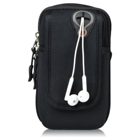 Fashionable Exercise Mini Arm Bag Running Pouch Key Holder Black Armbands