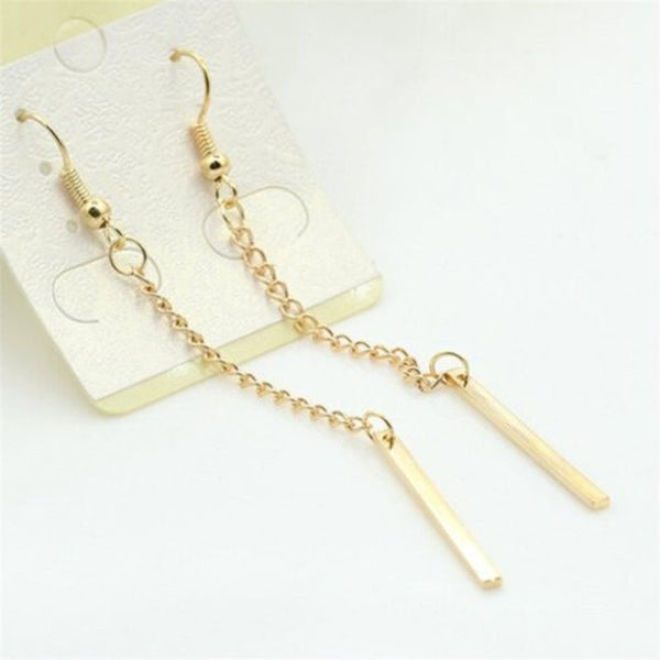 Veile Studios Fashionable Long Style Drop For Women Gold Earrings
