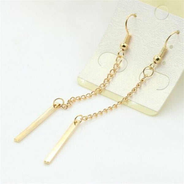 Veile Studios Fashionable Long Style Drop For Women Gold Earrings