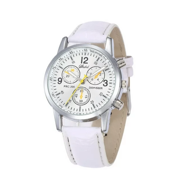 Veile Studios Fashionable Men Casual Watch Three Eye Six Needle Leather Strap Waterproof Wristwatch Watches