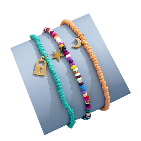 Fashion Creative Color Rice Bead Anklet