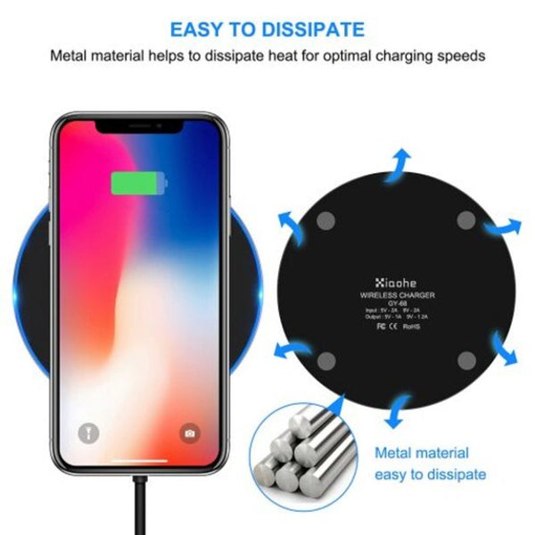 Fast Wireless Charger 7.5W For Iphone X 8 Plus 10W White And Silverback Universal