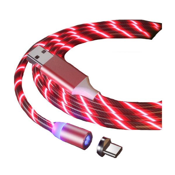 Fast Charging Usb Cable Flowing Light Mobile Phone Magnetic Charger Type C Cables & Adapters