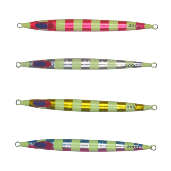 Finesse Lumo Fastdrop Jig 200Gm Silver Stripe Qty Baits & Lures