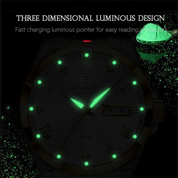 Veile Studios Waterproof Luminous Double Calendar Men's Wrist Watch Jewelry Watches