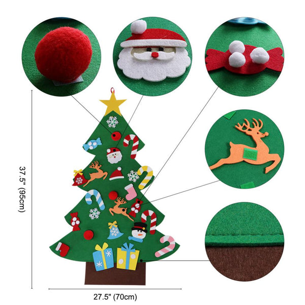 Diy Felt Christmas Tree Children Gifts Wall Decoration Party Decorations
