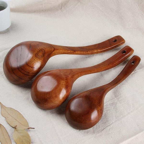 Long Handled Bamboo Soup Spoons Kitchen Utensils Ladle Cooking Utensils