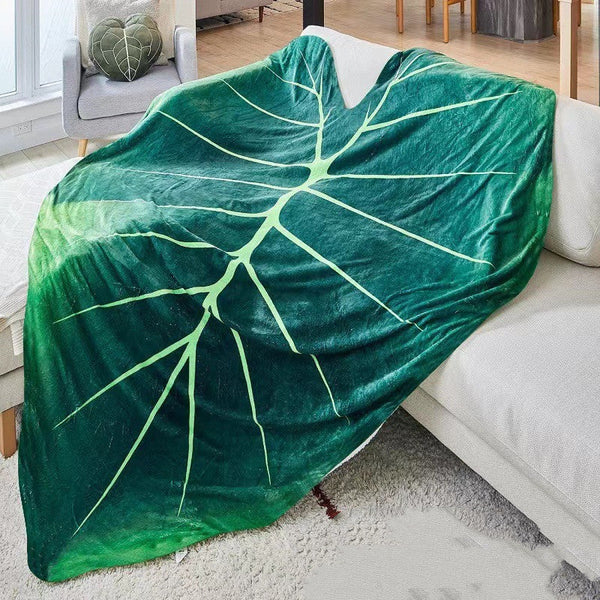 Super Soft Leaf Philodendron Printed Green Leaves Giant Flannel Blanket Blankets