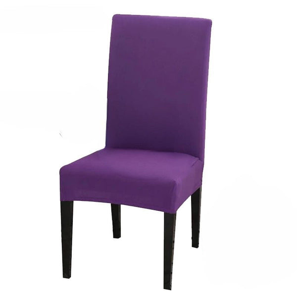 Chair Cover Purple Anti Dirt Waterproof Elastic Material For Dining Room Kitchen Slipcovers