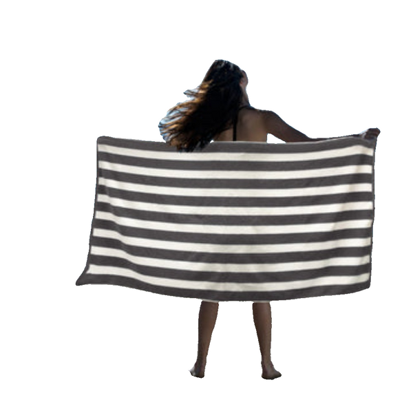 Striped Cotton Terry Beach Towel Stripes 1Pc