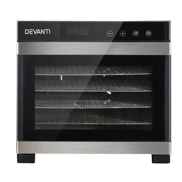 Devanti 6 Trays Commercial Food Dehydrator Stainless Steel Fruit Dryer Dehydrators