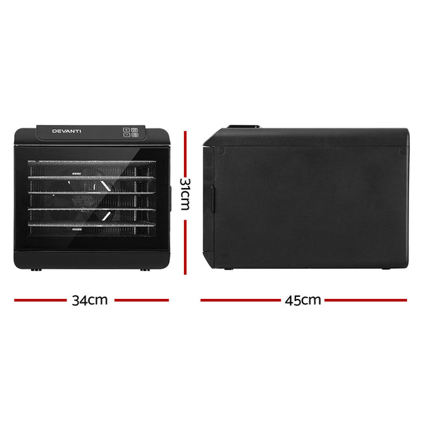 Devanti 6 Tray Food Commercial Beef Jerky Maker Fruit Dryer Black Dehydrators