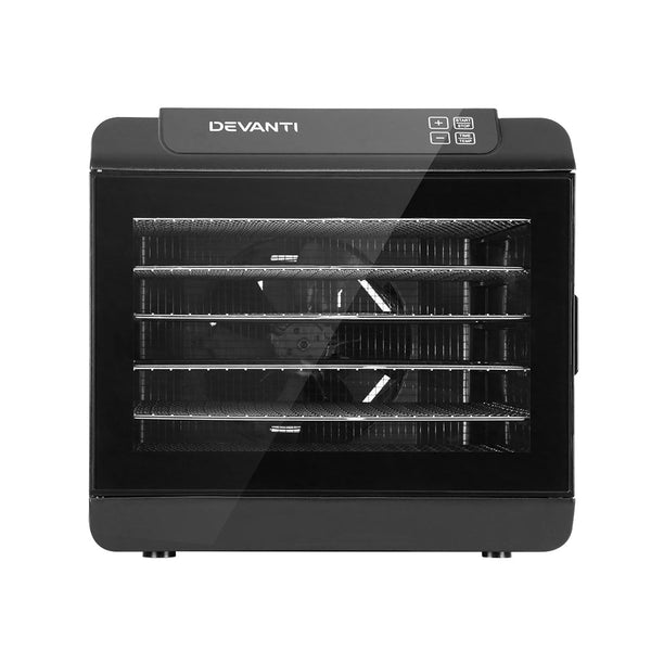 Devanti 6 Tray Food Commercial Beef Jerky Maker Fruit Dryer Black Dehydrators