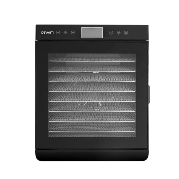 Devanti Food Stainless Steel Jerky Fruit Dryer 10 Trays Dehydrators