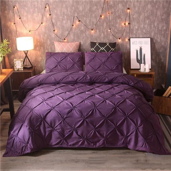Luxury Duvet Cover Set Pinch Pleat 2 / 3Pcs Quilt Quilt Covers