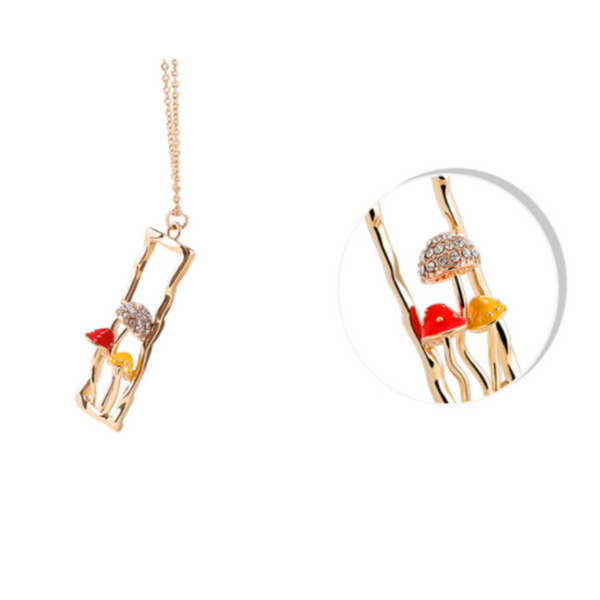 Veile Studios Cute Mushroom Pendant Necklace Jewellery Necklaces & Pendants