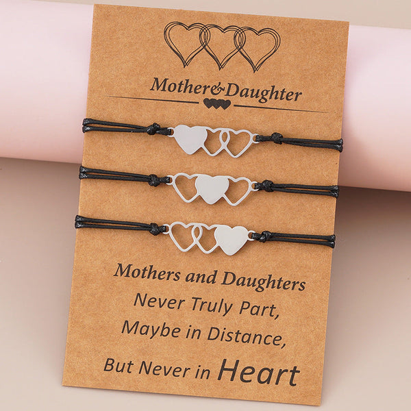 Veile Studios Mother Daughter Love Mother's Day Braided Bracelet Set Bracelets
