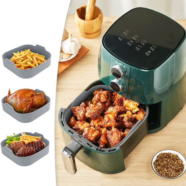 Fda Certified Reusable Air Fryer Accessories Basket Silicone Pot Baking Tray Mat Oven Nonstick