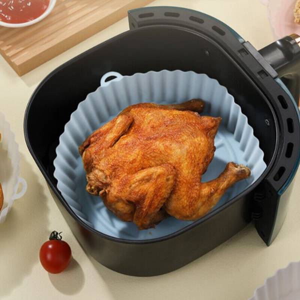 Food Grade Silicone Round Baking Tray Air Fryer Liner Pizza Oven Basket Mat Air Fryer Accessories