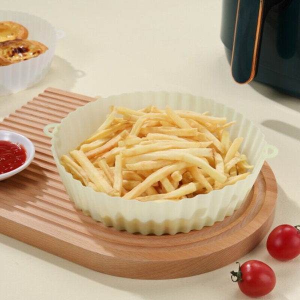 Food Grade Silicone Round Baking Tray Air Fryer Liner Pizza Oven Basket Mat Air Fryer Accessories