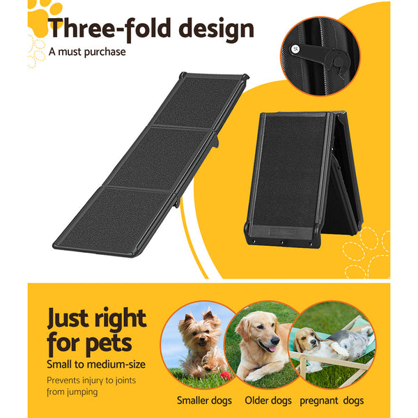 I.Pet Dog Ramp Car Stairs Steps Travel Ladder Foldable Adjustable Portable