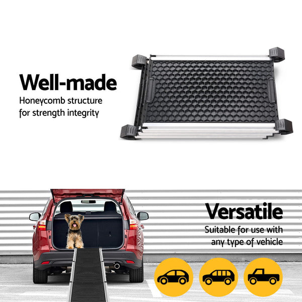 I.Pet Dog Ramp Steps Car Travel Stair Foldable Portable Ladder Aluminium Pet Transport