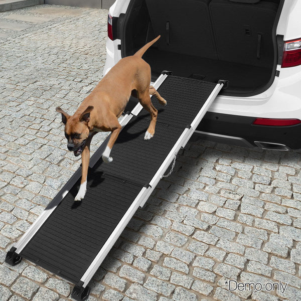 I.Pet Dog Ramp Steps Car Travel Stair Foldable Portable Ladder Aluminium Pet Transport