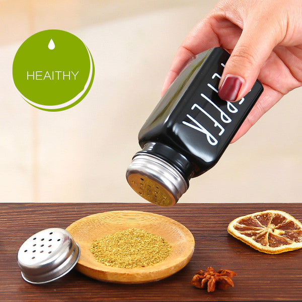 White Black Salt Pepper Shakers Seasoning Bottles Salt & Pepper